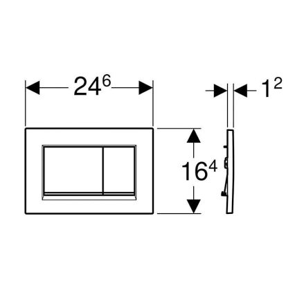 Geberit 115.883.KK.1 - Skalošanas poga Sigma30 24,6x16,4 cm balta/zelta