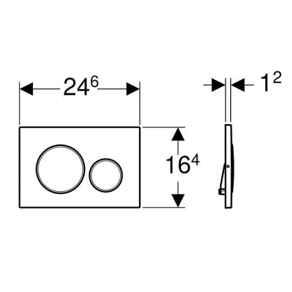 Geberit 115.889.SN.1 - Sigma20 skalošanas poga 24,6x16,4 cm, no nerūsējošā tērauda