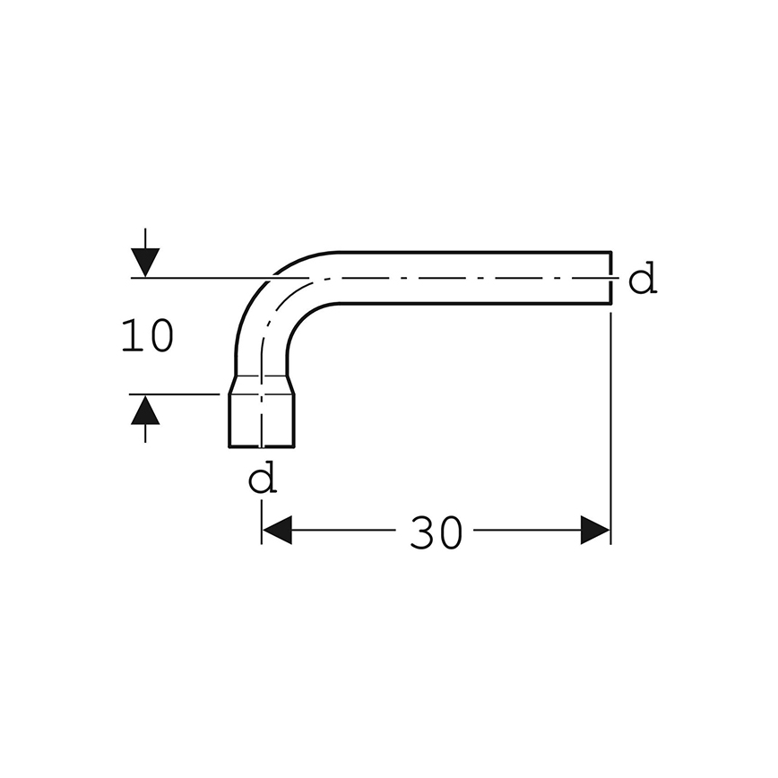 Geberit 118.011.11.1 - Pagarinājuma skalošanas kolēnis 90°, alpu balts
