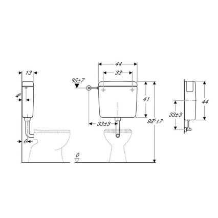 Geberit 127.000.11.1 - Skalošanas tvertne AP127 6/9 l alpu balta