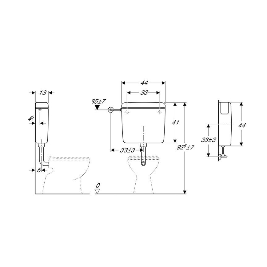 Geberit 127.000.11.1 - Skalošanas tvertne AP127 6/9 l alpu balta