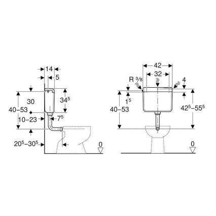 Geberit 136.230.11.1 - Skalošanas tvertne AP112 6/9 l, alpu balta