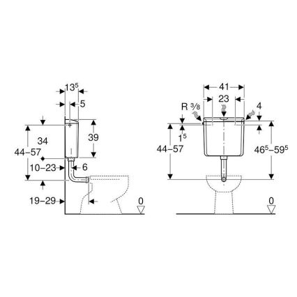 Geberit 136.610.11.1 - Skalošanas tvertne AP110 6/9 l alpu balta
