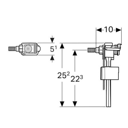 Geberit 136.702.00.3 - Pildīšanas vārsts skalošanas tvertnēm uz apmetuma, tips 333