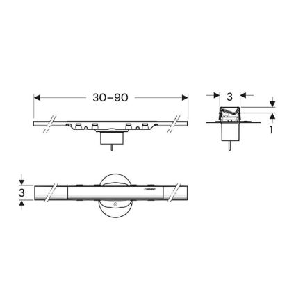 Geberit 154.446.QC.2 - Notekas kanāls CleanLine 90x3 cm antracīts