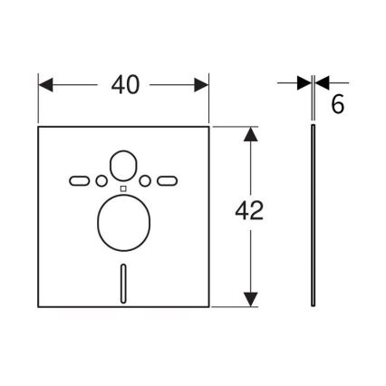 Geberit 156.050.00.1 - siltumizolācijas paliktnis karājamajam WC un bidei, 40 x 42 cm, balts