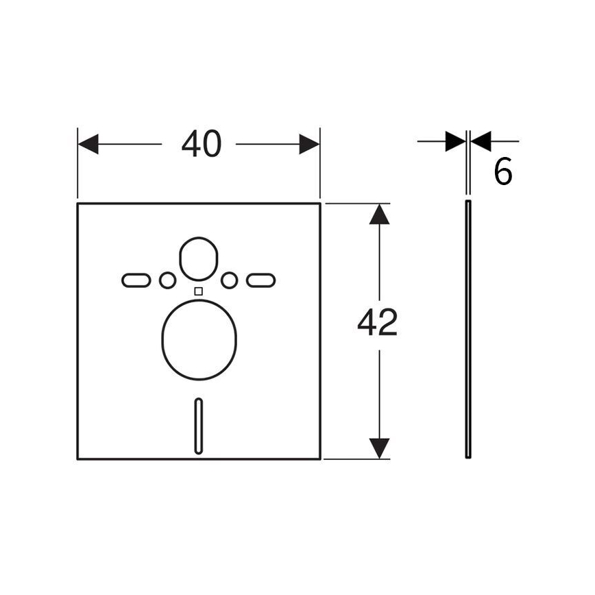 Geberit 156.050.00.1 - siltumizolācijas paliktnis karājamajam WC un bidei, 40 x 42 cm, balts
