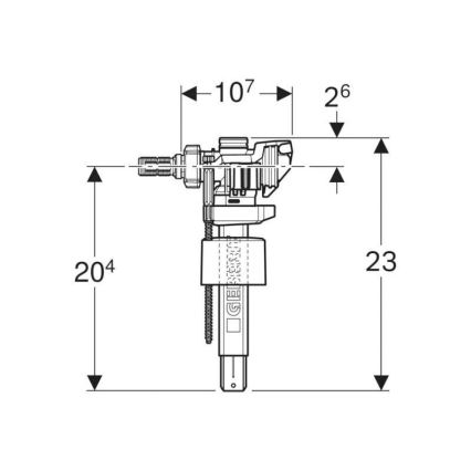 Geberit 243.886.00.5 - Piepildes vārsts slēptajām skalošanas tvertnēm, tips 383