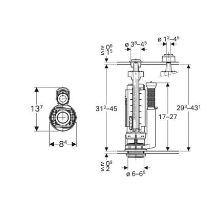 Geberit 282.050.21.2 - Skalošanas vārsts Tips 290