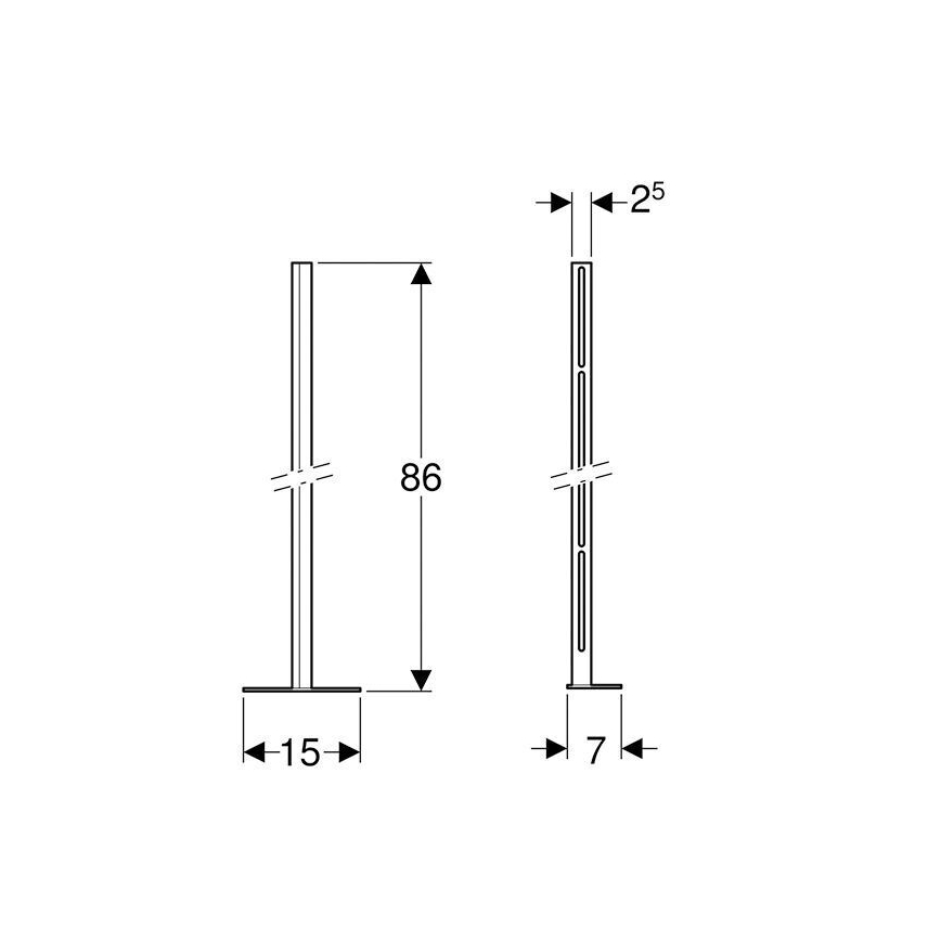 Geberit 457.872.26.1 - Kombifix statņu komplekts ar pamatnes plāksni, 2 gab.