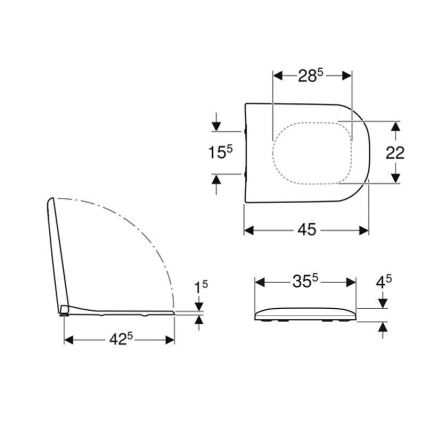 Geberit 500.236.01.1 - SoftClose Smyle tualetes sēdeklis, duroplasts, balts