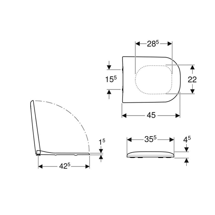 Geberit 500.236.01.1 - SoftClose Smyle tualetes sēdeklis, duroplasts, balts