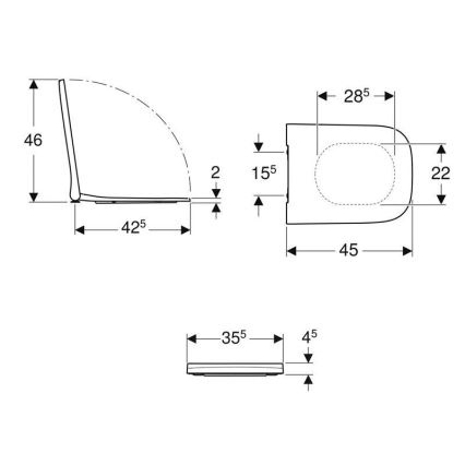Geberit 500.687.01.1 - Tualetes poda sēdeklis SoftClose Smyle Square duroplasts/balts