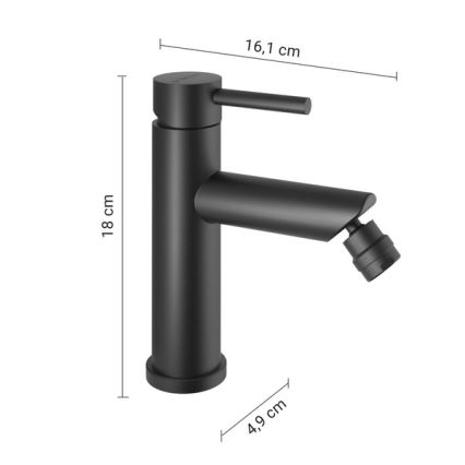 Gedy - bidē jaucējkrāns COMO 18 cm, matēts melns