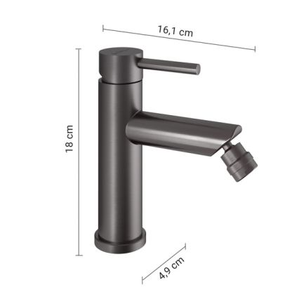 Gedy - Bidē jaucējkrāns COMO 18 cm, metāliski pelēks