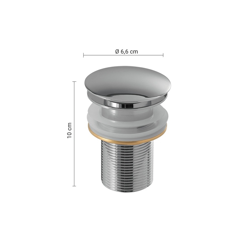 Gedy - CLICK-CLACK izlietnes aizbāžnis Ø 6,6 cm spīdīgs hroms