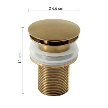 Gedy - Click-Clack izlietnes aizbāznis Ø 6,6 cm zelta