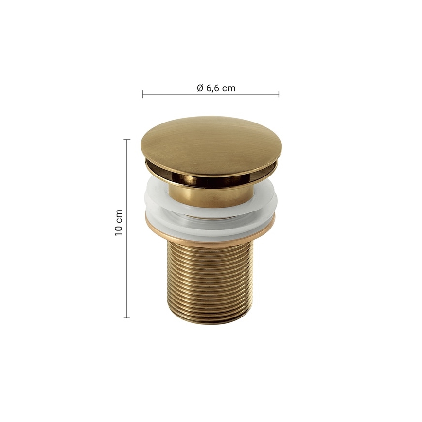 Gedy - Click-Clack izlietnes aizbāznis Ø 6,6 cm zelta