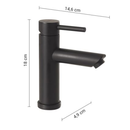 Gedy - GARDA 18 cm izlietnes jaucējkrāns, matēts melns