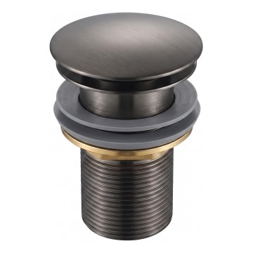 Gedy - Izlietnes CLICK-CLACK aizbāznis Ø 6,6 cm metāliski pelēks