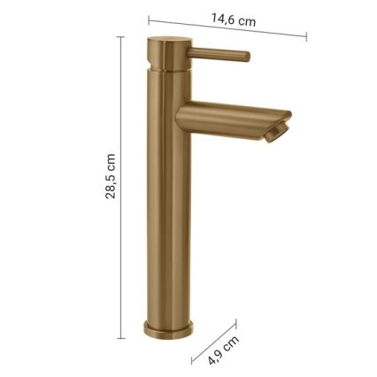 Gedy - Izlietnes jaucējkrāns ALTO 28,5 cm, zelta krāsa