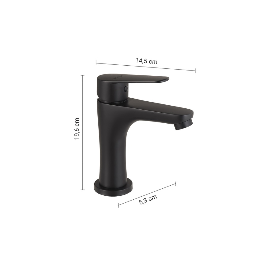 Gedy - izlietnes jaucējkrāns COMO 19,6 cm matēts melns