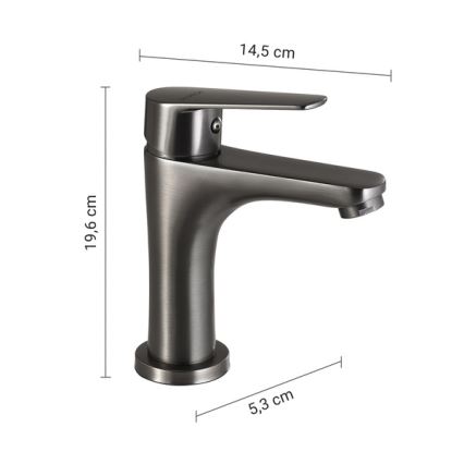 Gedy - Izlietnes jaucējkrāns COMO 19,6 cm metālpelēks