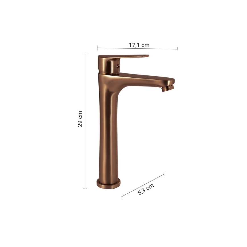 Gedy - Izlietnes jaucējkrāns COMO 29 cm bronzas krāsā