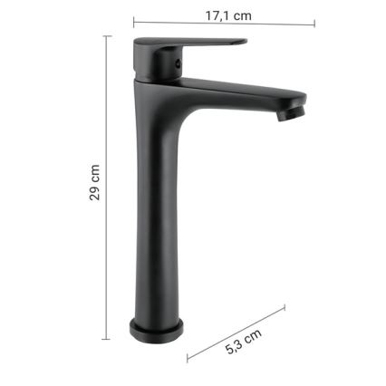 Gedy - Izlietnes jaucējkrāns COMO 29 cm matēts melns