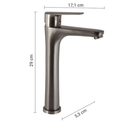 Gedy - izlietnes jaucējkrāns COMO 29 cm metāliski pelēks