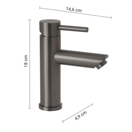 Gedy - izlietnes jaucējkrāns GARDA 18 cm metāliska pelēka