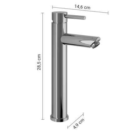 Gedy - Izlietnes jaucēkrāns ALTO HIGH 28,5 cm spīdīgs hroms