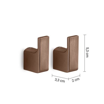 Gedy - komplekts 2x sienas āķi PIRENEI, bronzas krāsā