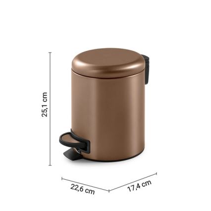 Gedy - miskaste POTTY 3 l ar mīkstu aizvēršanos, bronzas krāsā