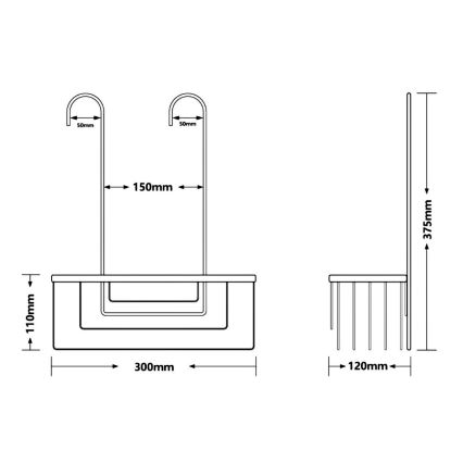 Gedy - Piekaramais dušas plaukts SMART 37,5x30 cm spīdīgs hroms