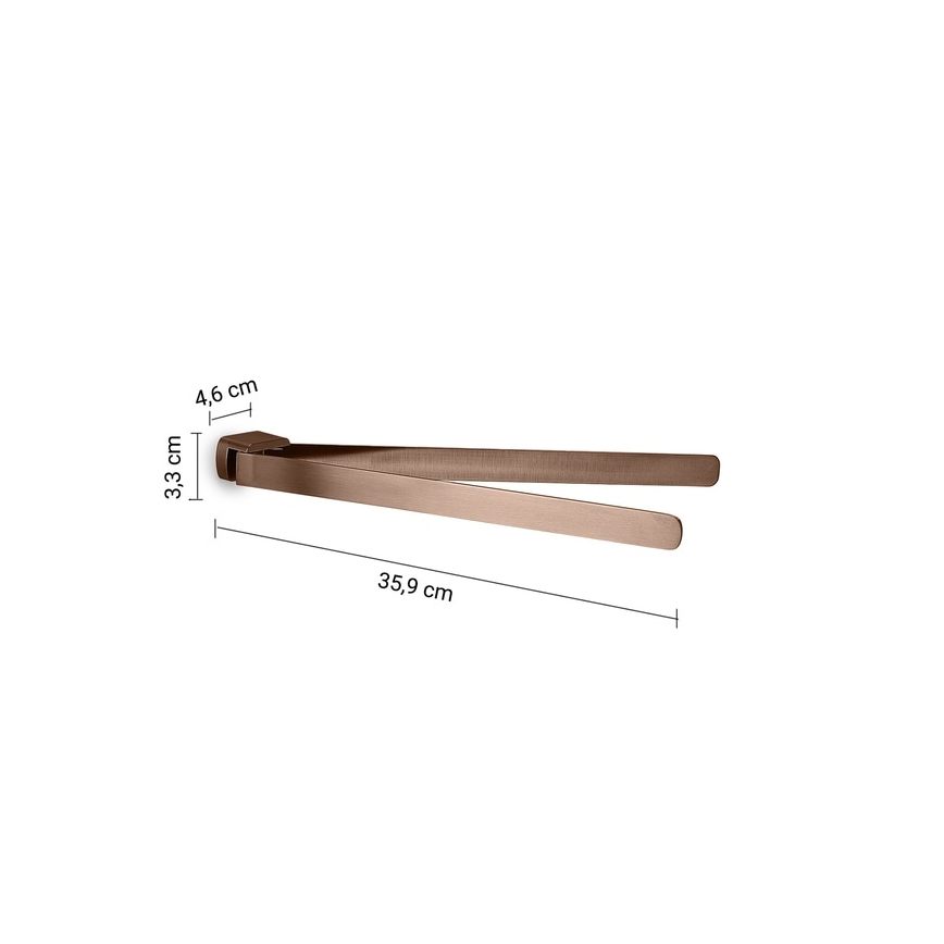 Gedy - PIRENEI sienas grozāmais dvieļu pakaramais, 36 cm, bronzas