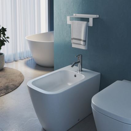 Gedy - Plaukts ar dvieļu pakaramo CLEO 50 cm matēts balts