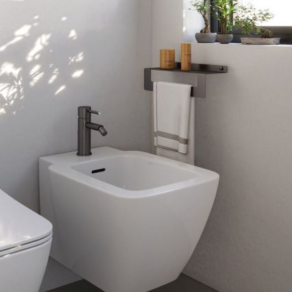 Gedy - Plaukts ar dvieļu pakaramo CLEO, 50 cm, metāliski pelēks