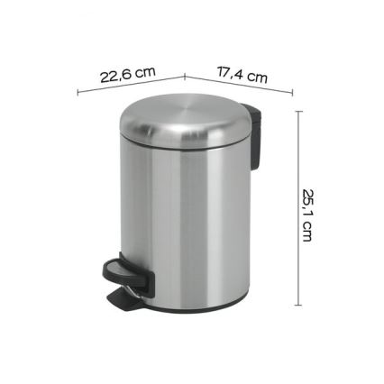 Gedy - POTTY 3 l atkritumu tvertne ar mīksto aizvēršanu, no nerūsējošā tērauda