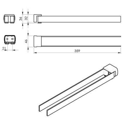 Gedy - Sienas dvieļu pakaramais PIRENEI 35,9 cm matēta zelta