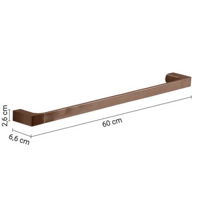 Gedy - Sienas dvieļu pakaramais PIRENEI 60 cm bronzas krāsā