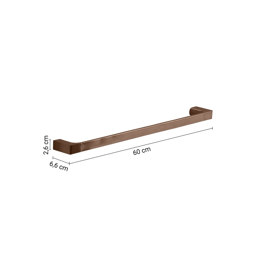 Gedy - Sienas dvieļu pakaramais PIRENEI 60 cm bronzas krāsā