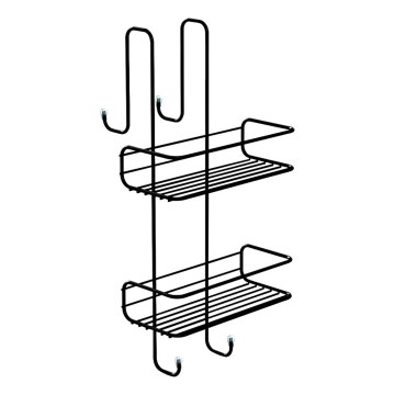 Gedy - sienas plaukts dušai CHROM LINE 49x24 cm, matētā melnā krāsā