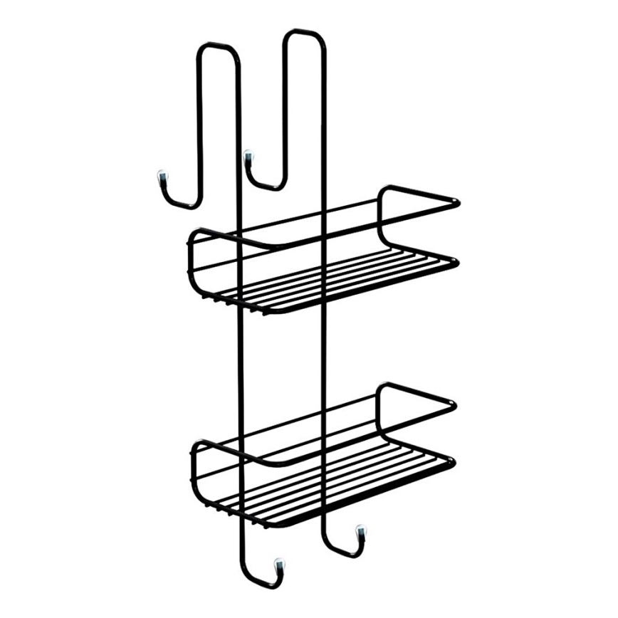 Gedy - sienas plaukts dušai CHROM LINE 49x24 cm, matētā melnā krāsā
