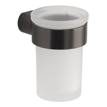 Gedy - sienas stiprināms zobu suku turētājs PIRENEI, matēts stikls/metāliska pelēka