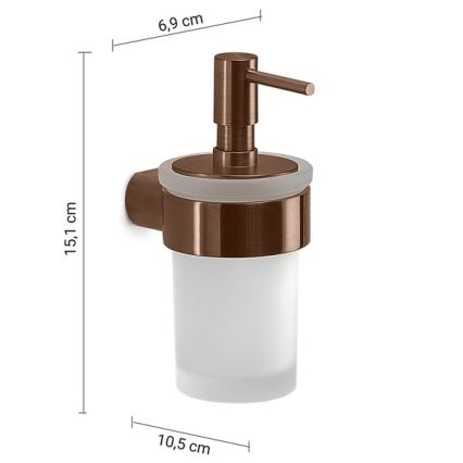 Gedy - Sienas ziepju dozators PIRENEI 140 ml matēts stikls/bronza
