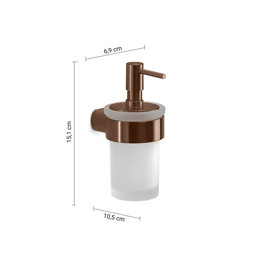 Gedy - Sienas ziepju dozators PIRENEI 140 ml matēts stikls/bronza