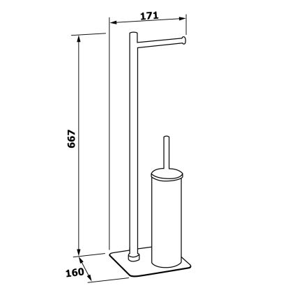 Gedy - Stāvoša tualetes birste FLORI ar tualetes papīra turētāju, spīdīgs hroms
