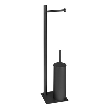 Gedy - TRILLY brīvstāvoša tualetes birste ar tualetes papīra turētāju, matēta melna