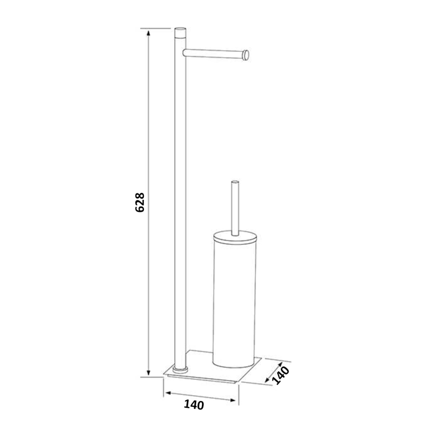 Gedy - TRILLY brīvstāvoša tualetes birste ar tualetes papīra turētāju, matēta melna